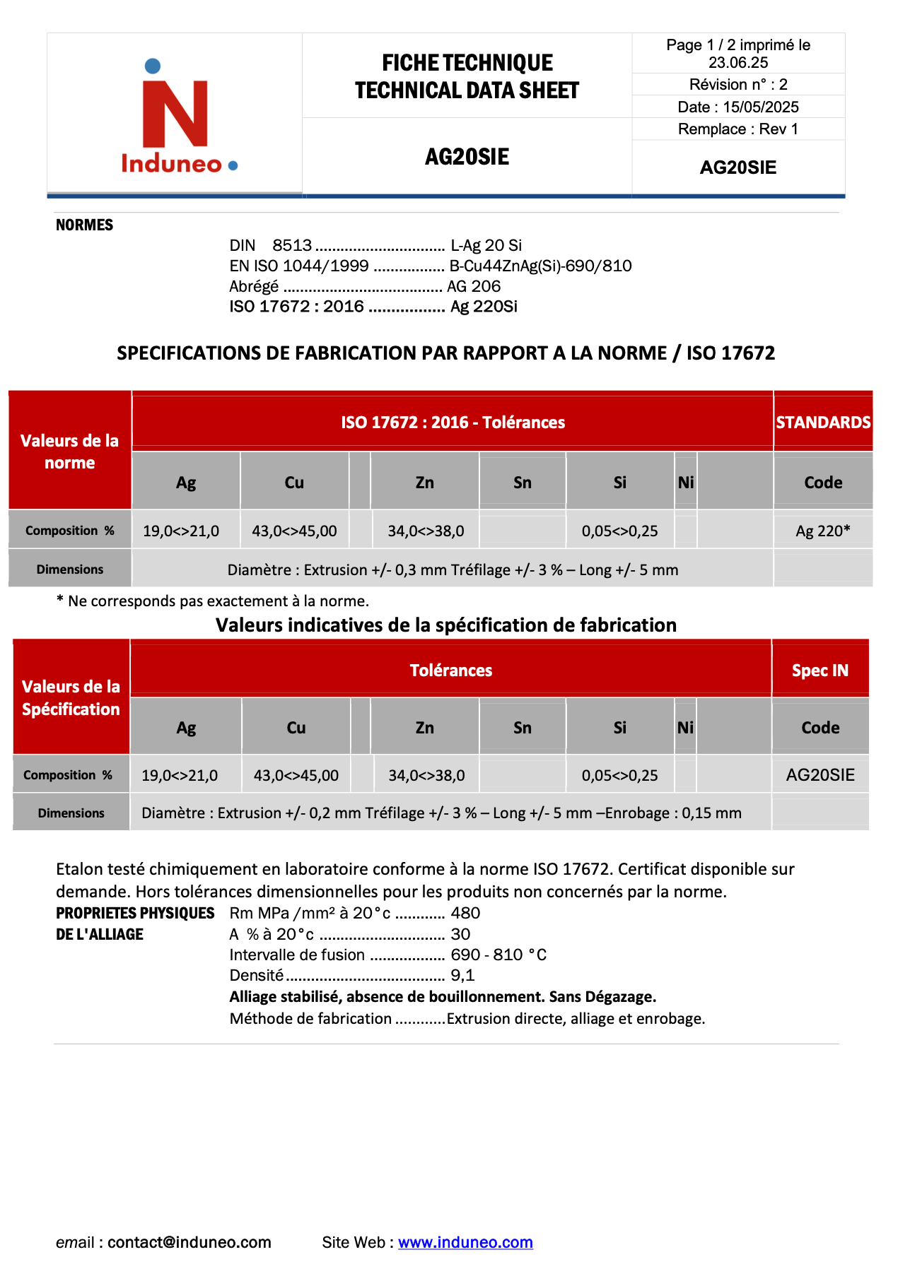 AG20SIE - Brasure Argent enrobée - 20% Argent