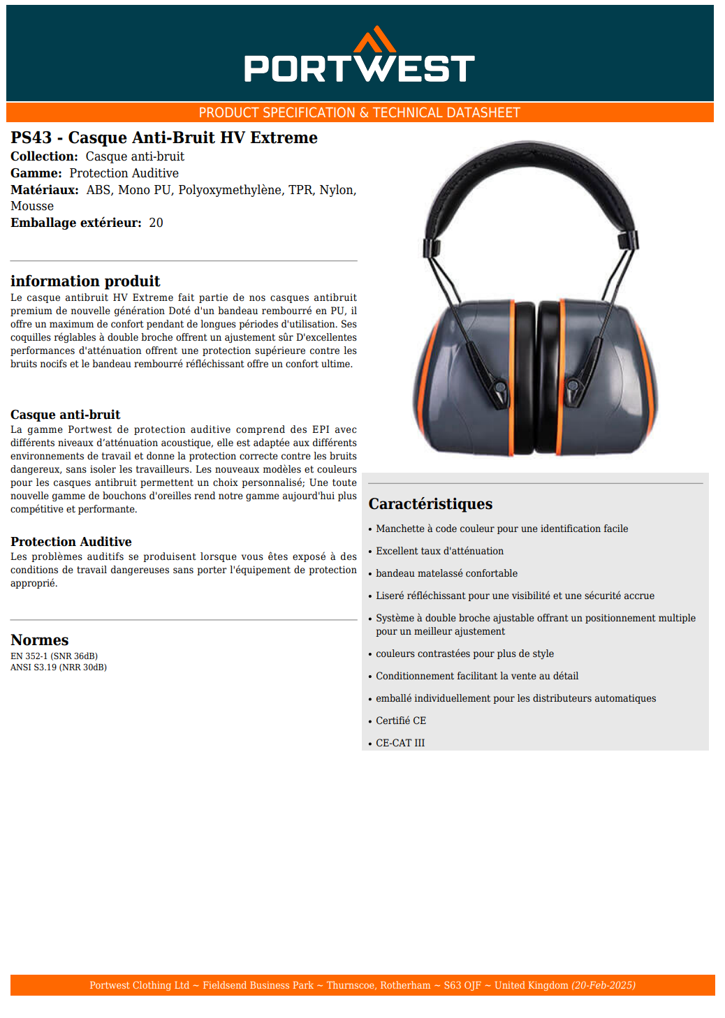 Casque Anti-Bruit HV Extreme