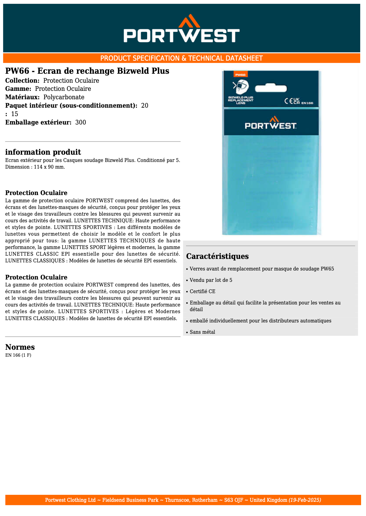 Écran de rechange Bizweld Plus / Pack 5