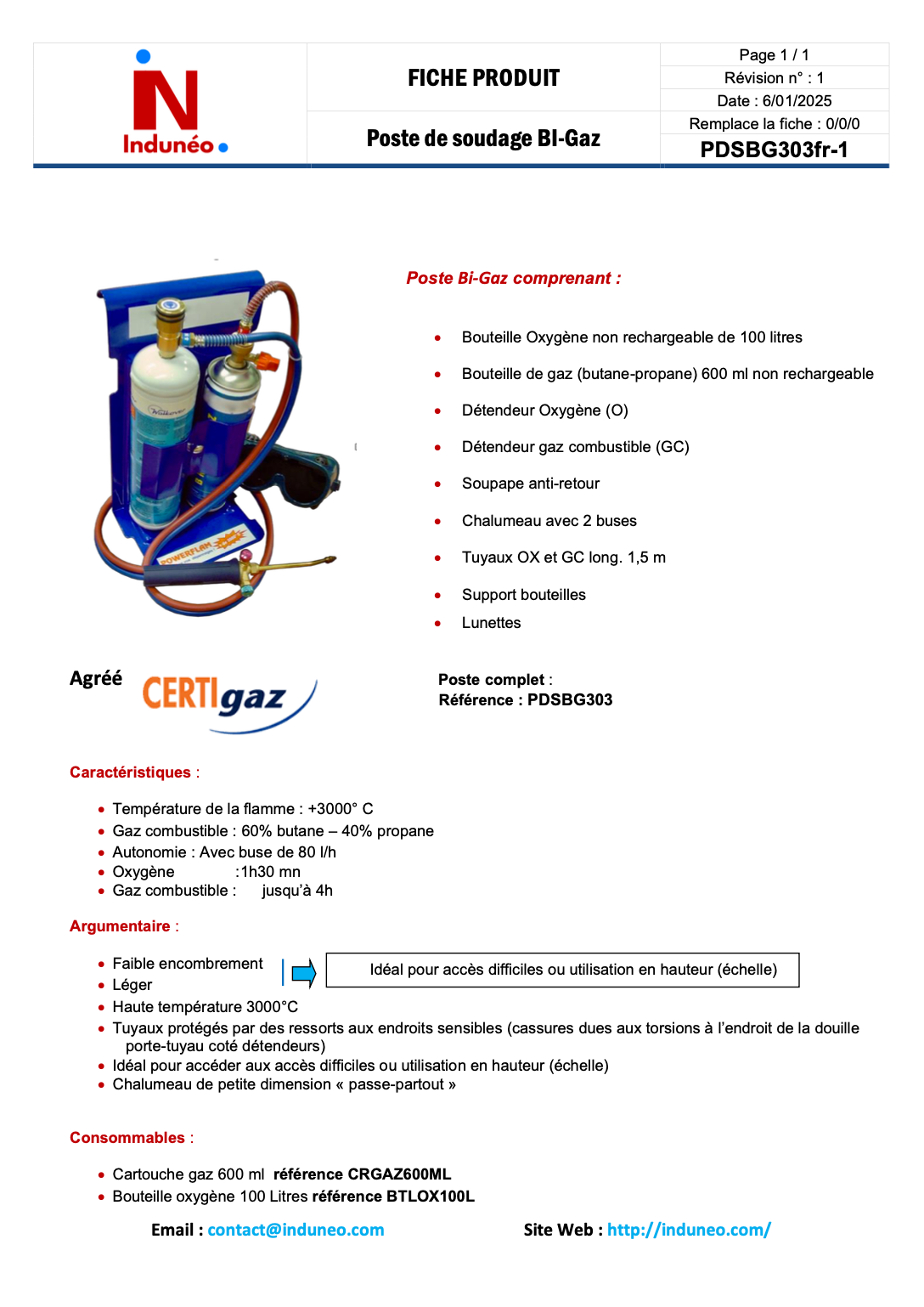 Poste Bi-Gaz Powerflam