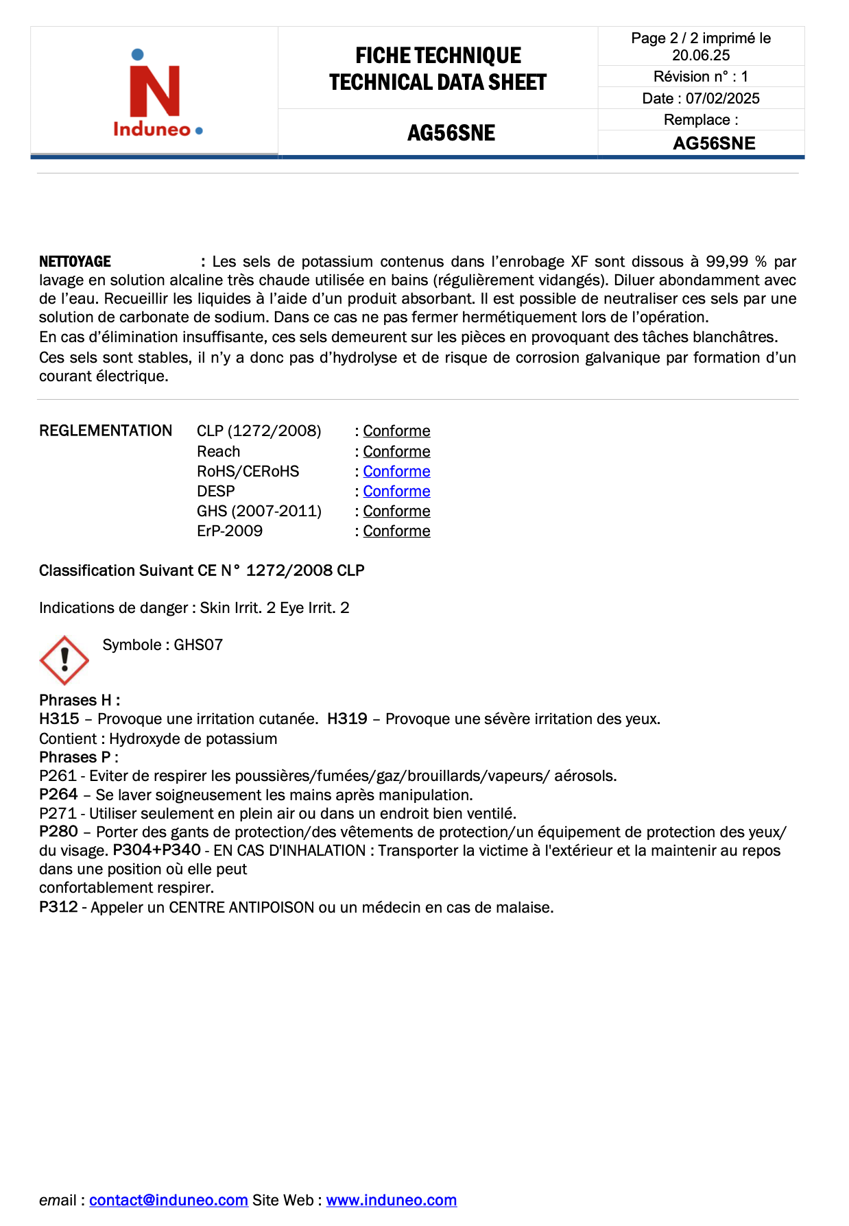 Fiche technique 2 de brasure argent enrobée 56 pour cent